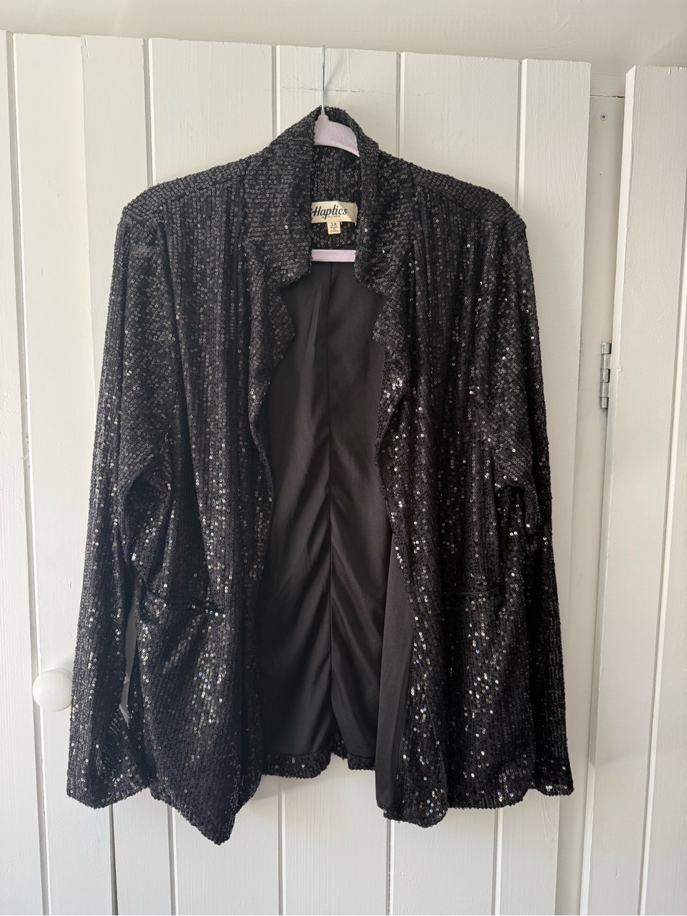 Haptics Black Sequin Blazer for Women